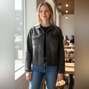 L'AGENCE Janelle Charcoal Jean Jacket